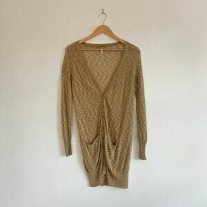 Free People Tan Cardigan Sweater medium